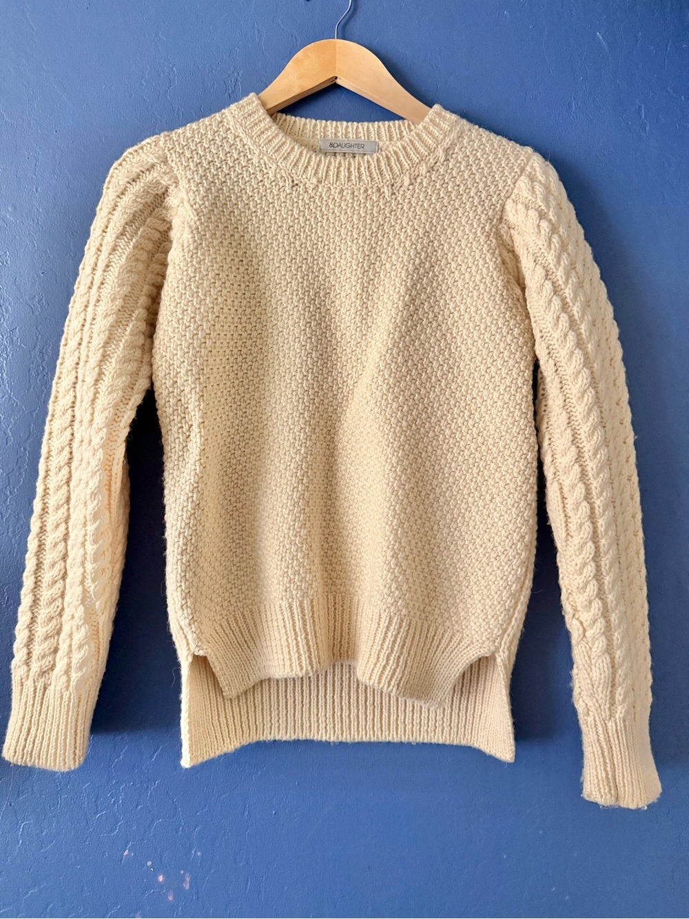 &Daughter Crewneck Chunky Wool Sweater - Small - Picture 3 of 11